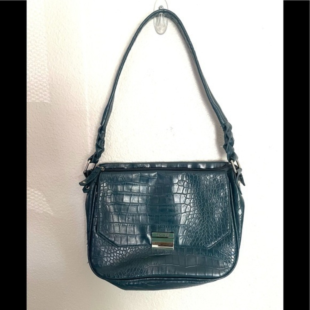 ROSETTI faux croc turquoise hand bag